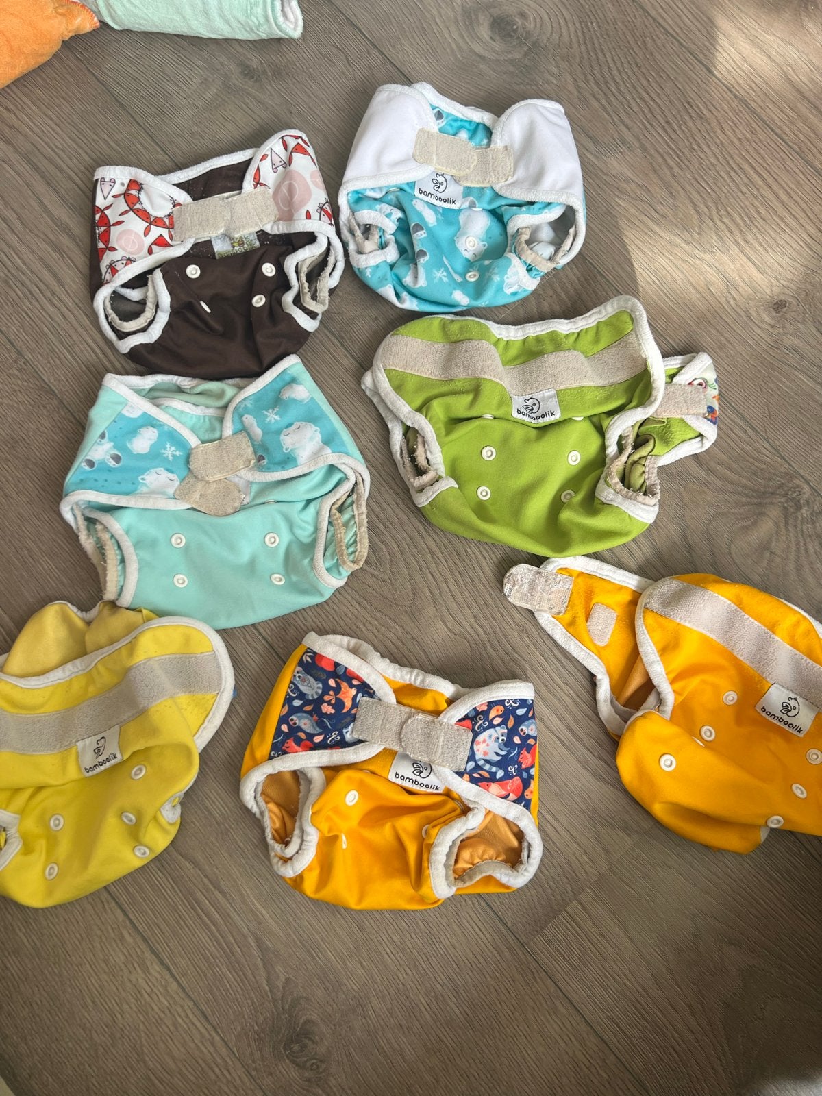 8 overbroekjes wasbare luiers, Bamboolik en Thirsties, Kinderen en Baby's, Ophalen of Verzenden, Gebruikt, Jongetje of Meisje