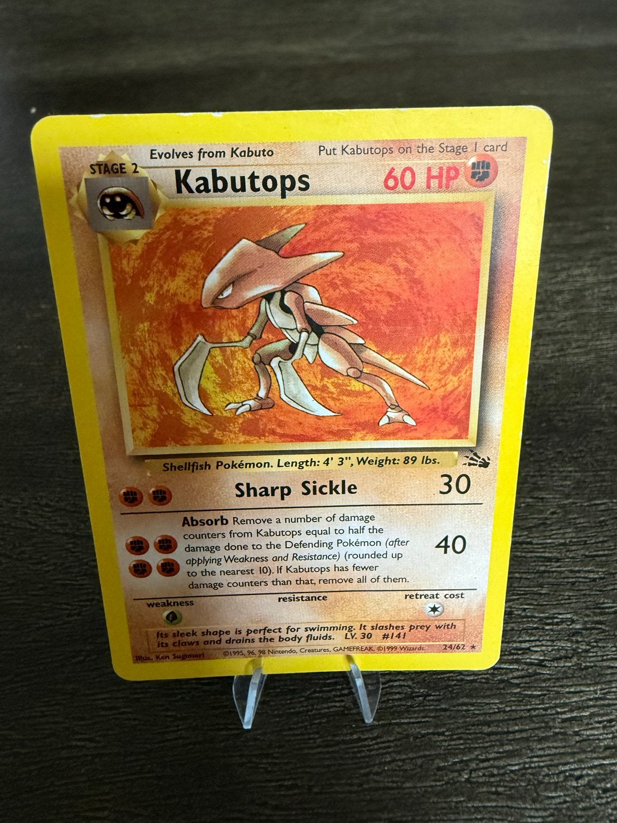 Kabutops 24/62 Fossil Set, Ophalen of Verzenden, Zo goed als nieuw, Losse kaart, Foil