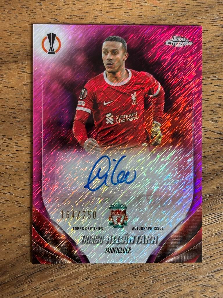 Thiago Alcântara Topps Chrome UEFA Autograph Kaart Liverpool, Ophalen of Verzenden, Nieuw, Buitenlandse clubs, Spelerskaart