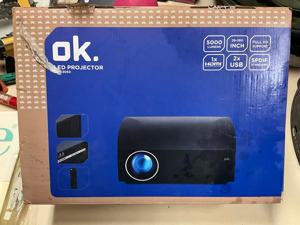 Ok. LED Projector, Ophalen of Verzenden, Gebruikt, LED, Full HD (1080)