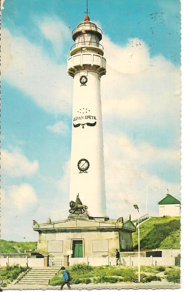 Oude ansichtkaart Vuurtoren J.C.J. van Speijk Egmond aan Zee, Ophalen of Verzenden, 1960 tot 1980, Gelopen, Noord-Holland