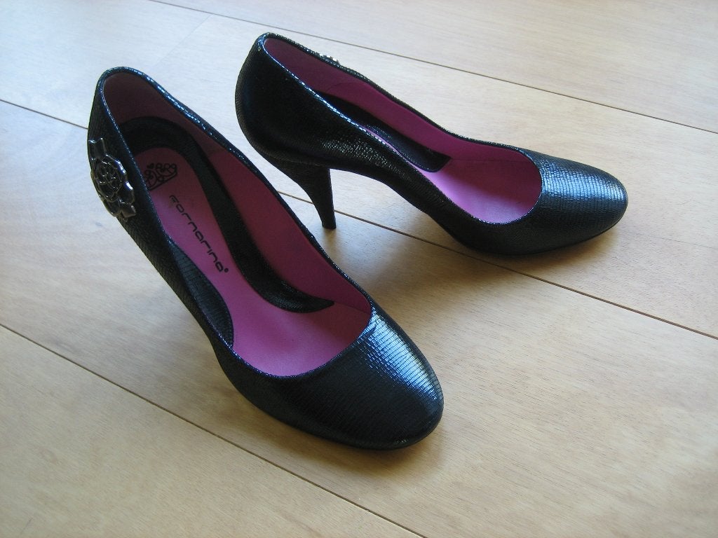 Zeer elegante blauw-zwarte leren pumps FORNARINA 40 snazzeys, Pumps, Zwart, Ophalen of Verzenden, Fornarina