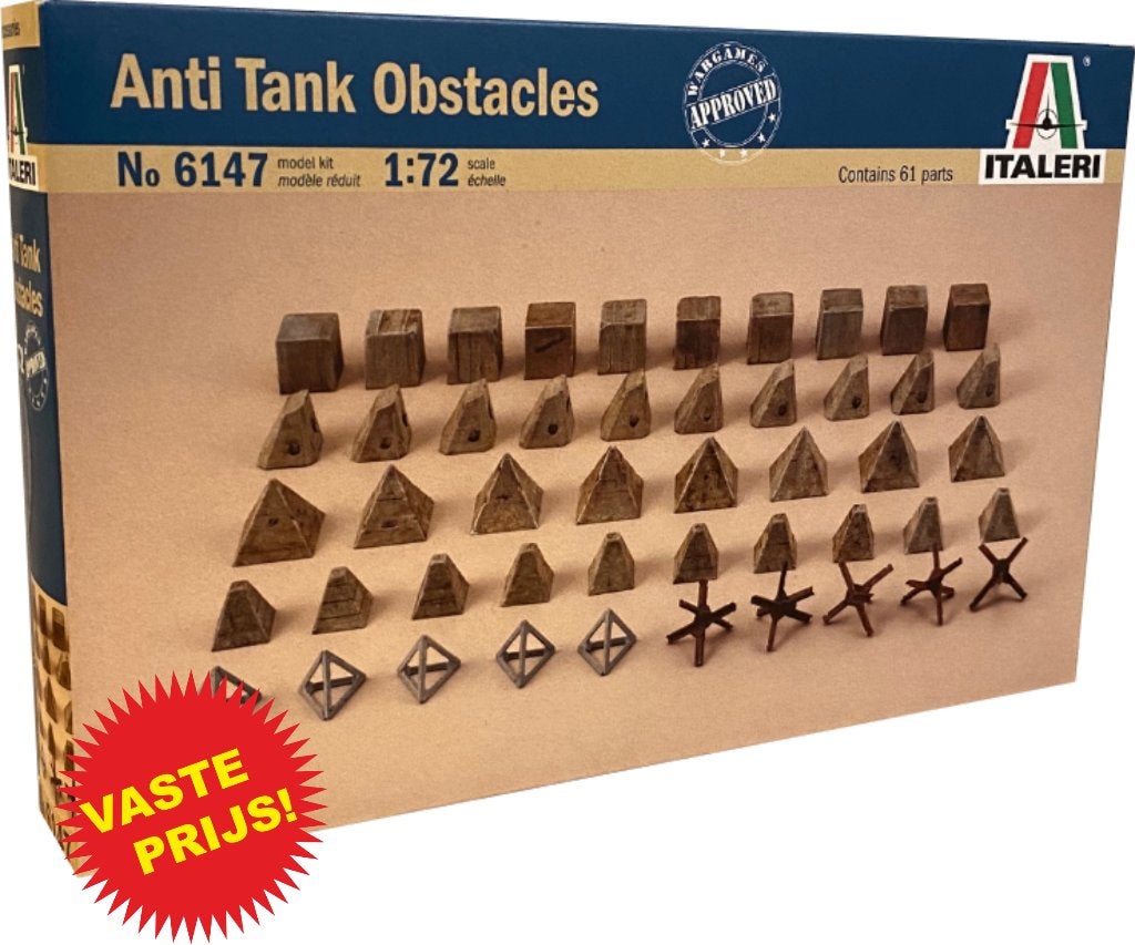 Anti Tank Obstacles (Italeri 6147) 1/72, Ophalen of Verzenden, Nieuw, 1:50 of kleiner, Diorama