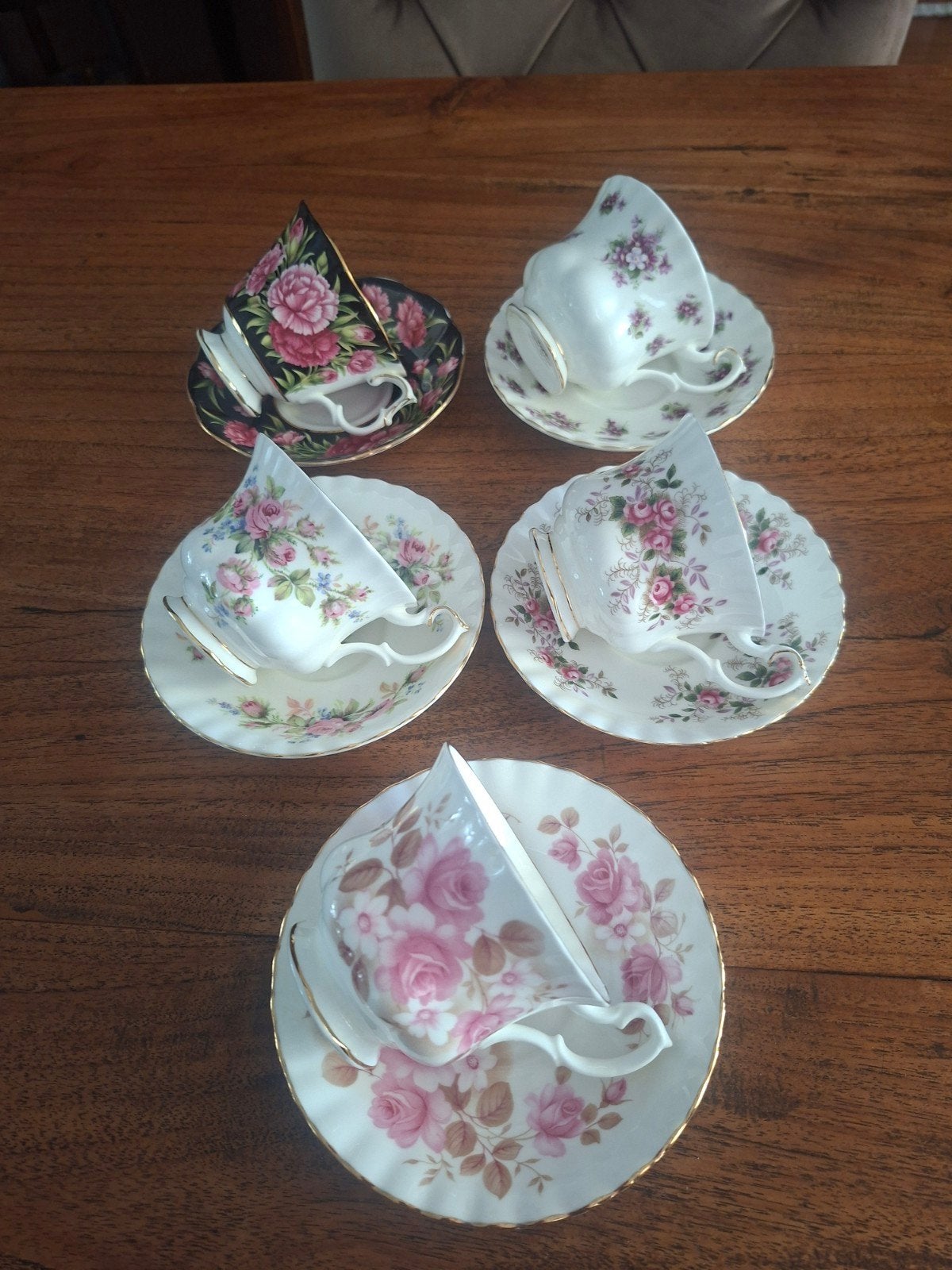4 Royal Albert kop en schotel sets - diverse designs, Ophalen of Verzenden