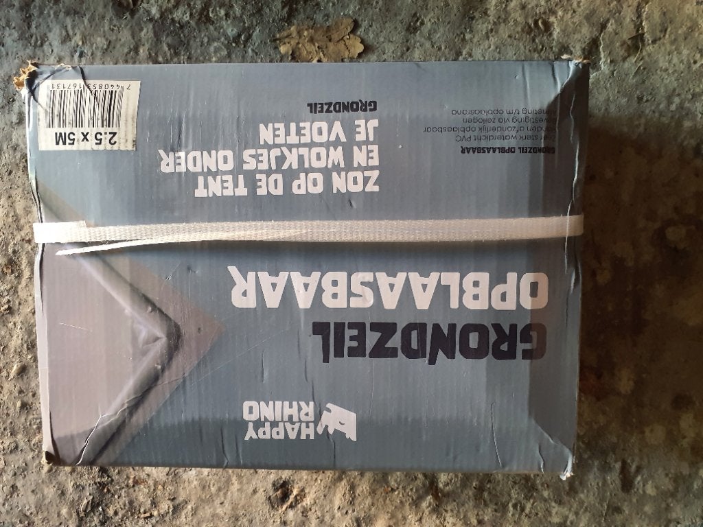 Opblaasbaar grondzeil Happy Rhino 2,5x5meter, Caravans en Kamperen, Ophalen, Nieuw