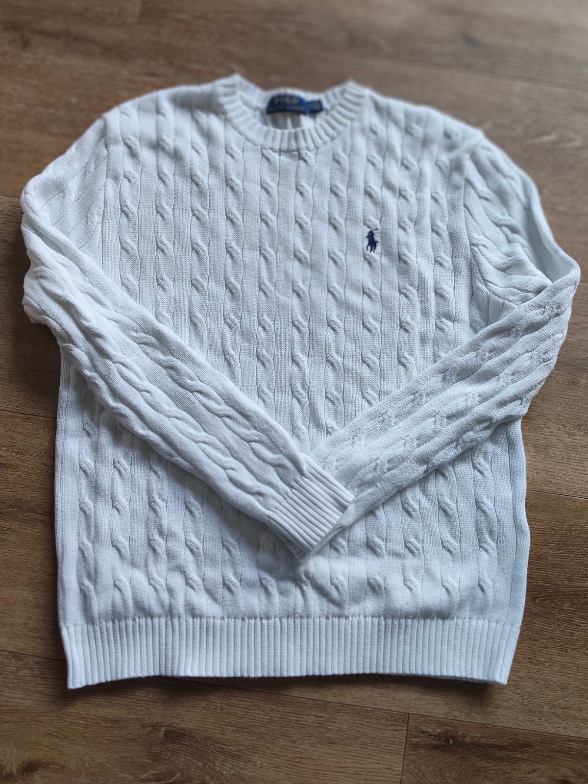 Ralph Lauren Cable Knit Trui Wit Maat S, Verzenden, Wit, Zo goed als nieuw, Ralph Lauren