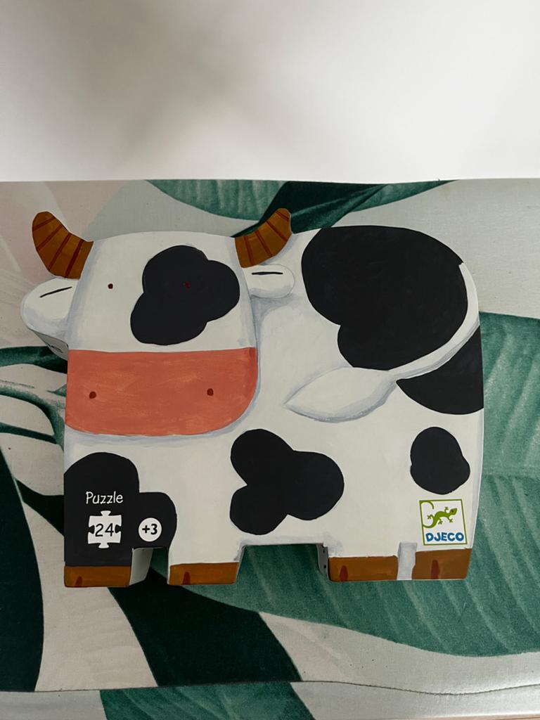 Djeco Houten Koe Puzzel 24 Stukjes, Kinderen en Baby's, Speelgoed | Kinderpuzzels, Ophalen, 2 tot 4 jaar, Gebruikt, 10 tot 50 stukjes