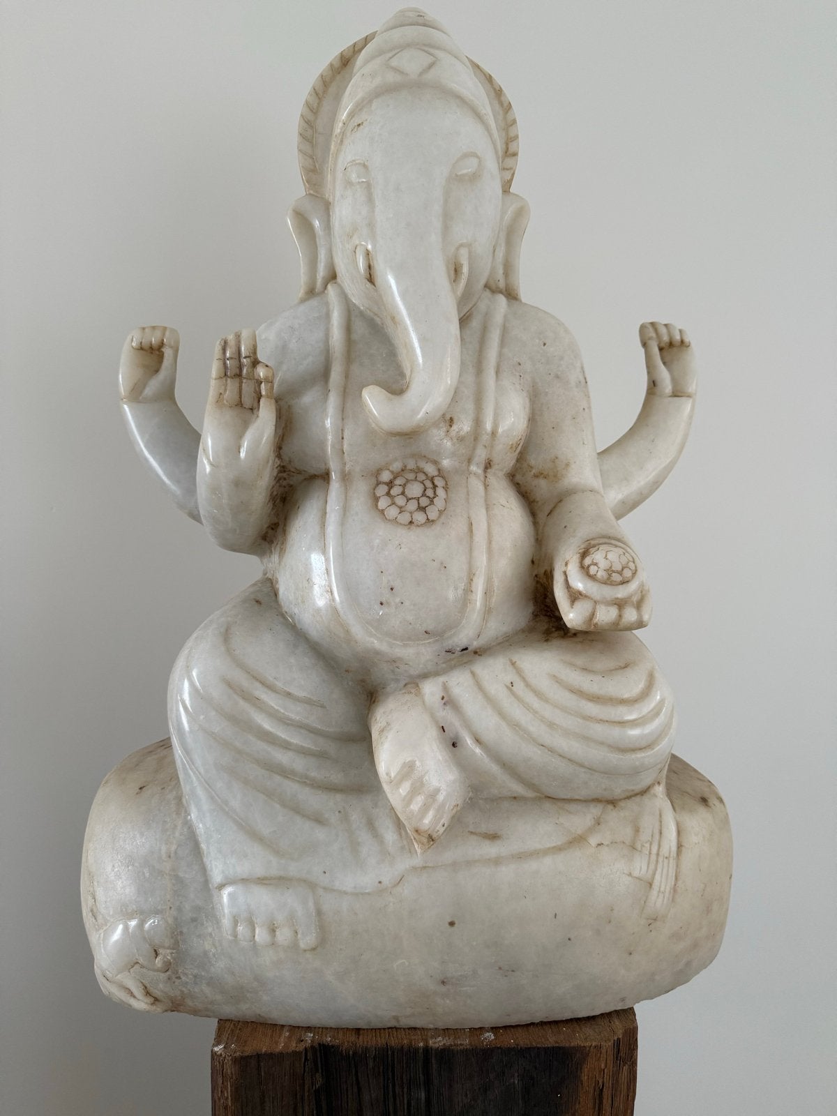 Marmeren Ganesha Beeld - Hindoeïstische God van Wijsheid, Ophalen, Handgemaakt, 20 - 50 cm, Beeld