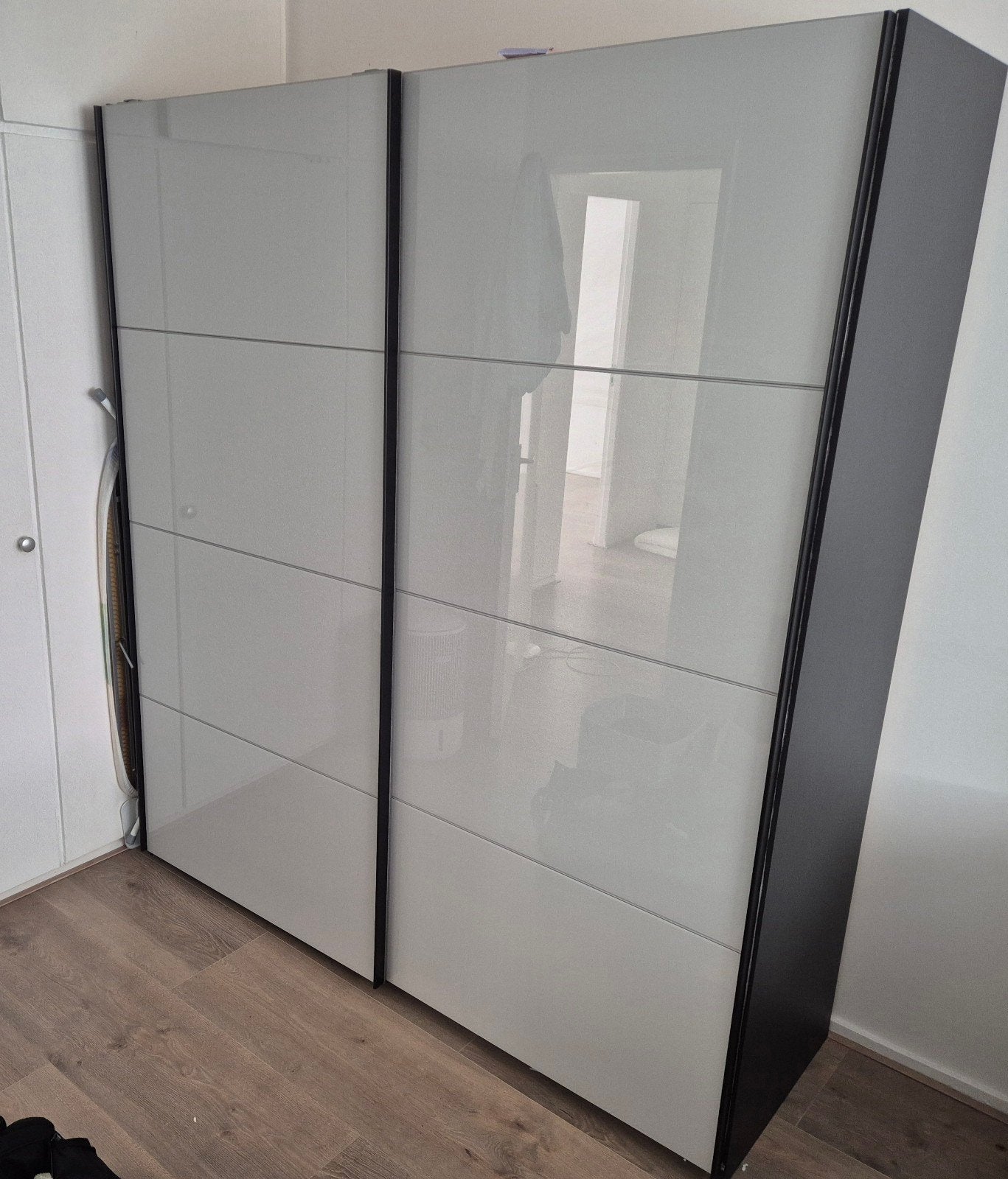Schuifdeurkast (glazen) Dallas softclose  210x180x65, Ophalen, Overige materialen, Met deur(en), Gebruikt