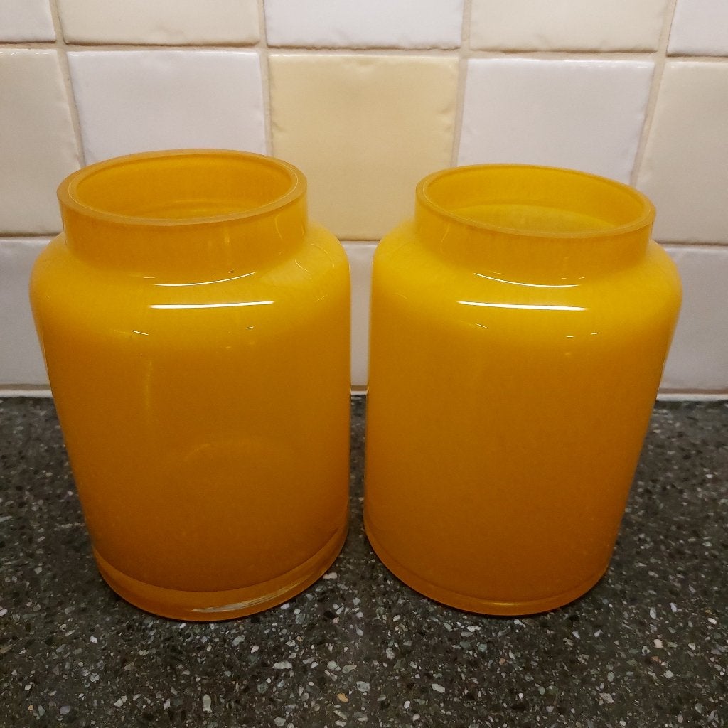 Oranje vazen (2 stuks), Nieuw, Oranje, Ophalen of Verzenden, Glas
