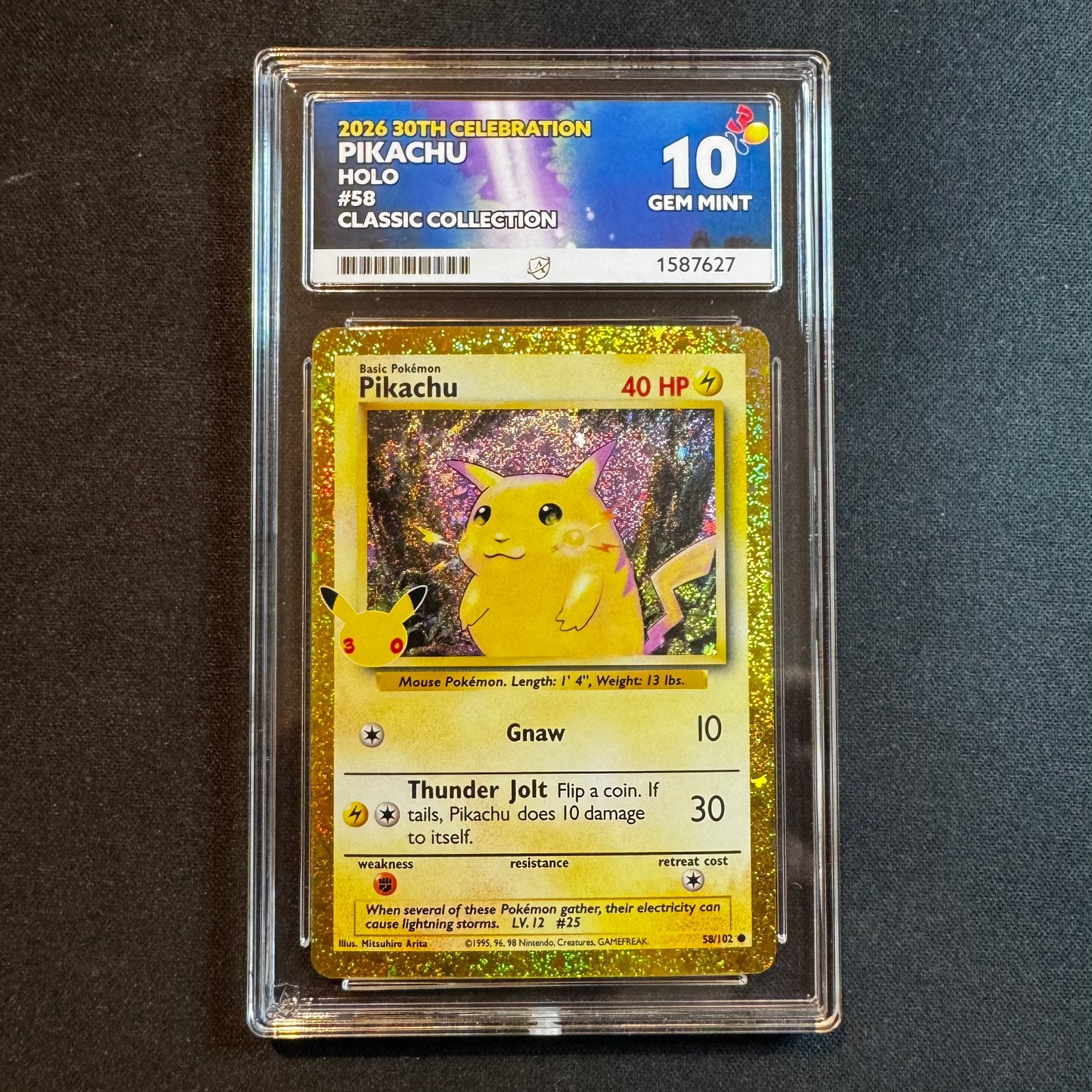Pokémon Pikachu 58/102 30th ACE 10, Ophalen of Verzenden, Zo goed als nieuw