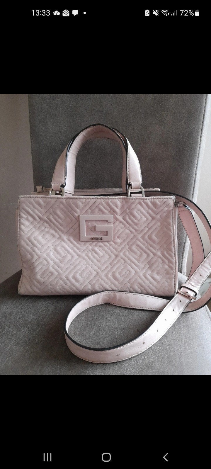 Guess handtas met portemonnee - gebruikt, wel in goede staat, Ophalen of Verzenden, Gebruikt, Roze, Handtas