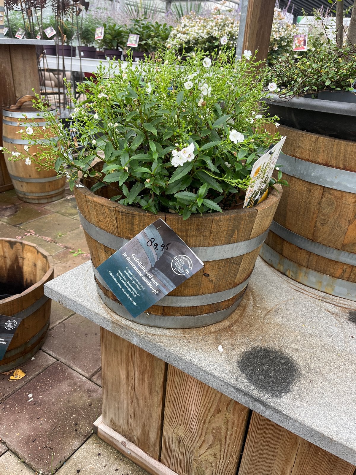 Houten Kuip Plantenbak in Diverse Maten dark oil, Minder dan 60 cm, Rond, Nieuw, Ophalen of Verzenden
