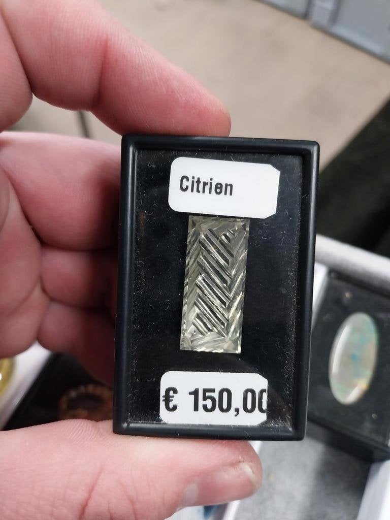 Fancy geslepen citrien rechthoek, Ophalen of Verzenden