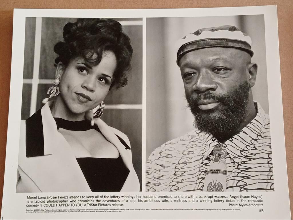 Vintage persfoto Rosie Perez & Isaac Hayes (1990), Ophalen of Verzenden, Zo goed als nieuw, Overige onderwerpen