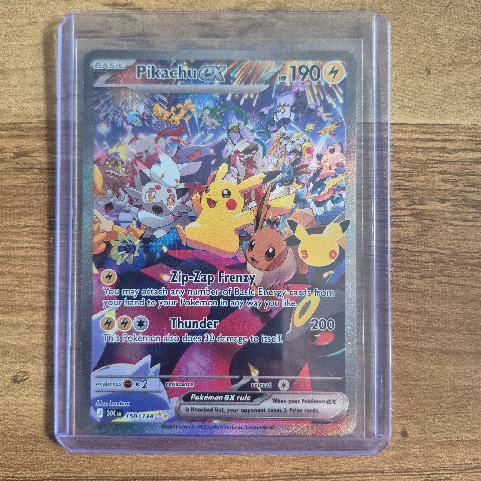 Pikachu EX Pokémon Kaart - Zip-Zap Frenzy / Thunder, Ophalen of Verzenden, Zo goed als nieuw, Losse kaart