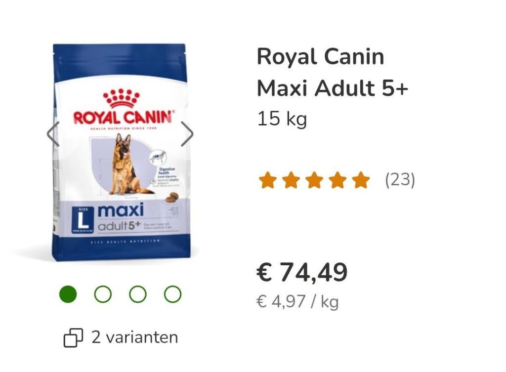 Royal canin maxi adult 5+ / 15 kilo / voorraad 4 zakken, Dieren en Toebehoren, Dierenvoeding, Ophalen of Verzenden, Hond