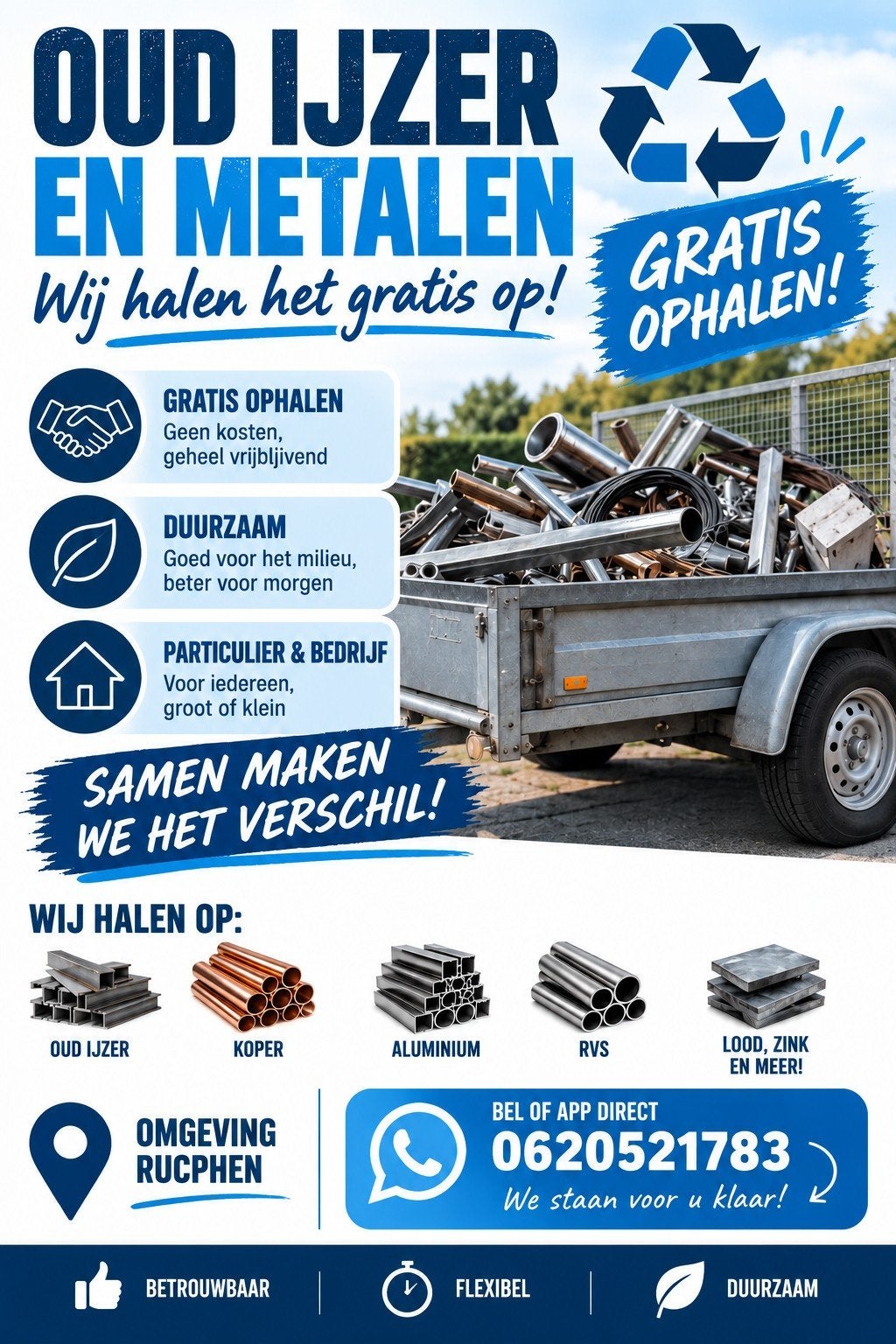 Gratis Ophalen van Oud IJzer en Metalen, Doe-het-zelf en Verbouw, Ophalen, Gebruikt, IJzer
