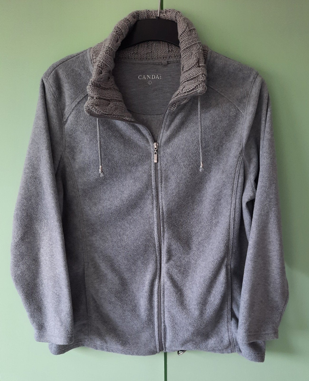 Fleece Vest Grijs met Gebreide Kraag, Zo goed als nieuw, Grijs, CANDA, Ophalen