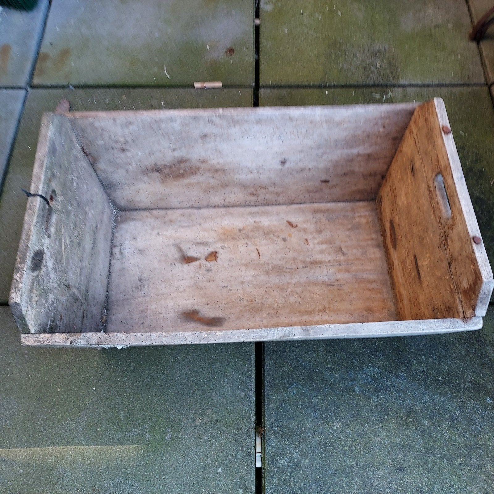 Oude houten Brocante stoere trog, Ophalen