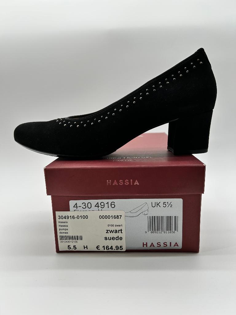 Hassia, maat 38,5 h wijdte, nieuwe zwart suède pumps, Kleding | Dames, Schoenen, Hassia, Schoenen met lage hakken, Verzenden, Zwart