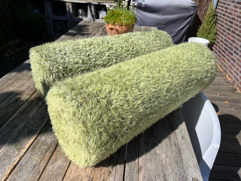 Decoratieve rolkussen, 80 x 25 cm., Ophalen, Gebruikt, Groen, Cilindervormig