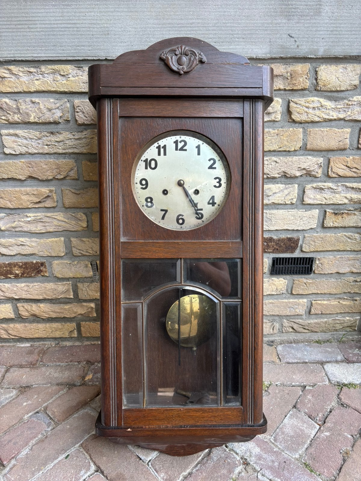 Antieke houten regulator / pendule klok, Ophalen