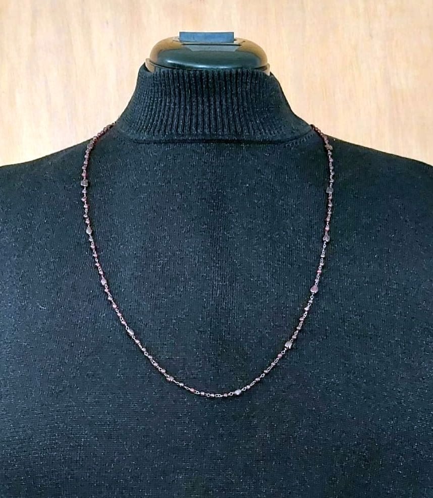 Vintage granaat ketting., Sieraden, Tassen en Uiterlijk, Kettingen, Ophalen of Verzenden, Gebruikt, Rood, Steen of Mineraal