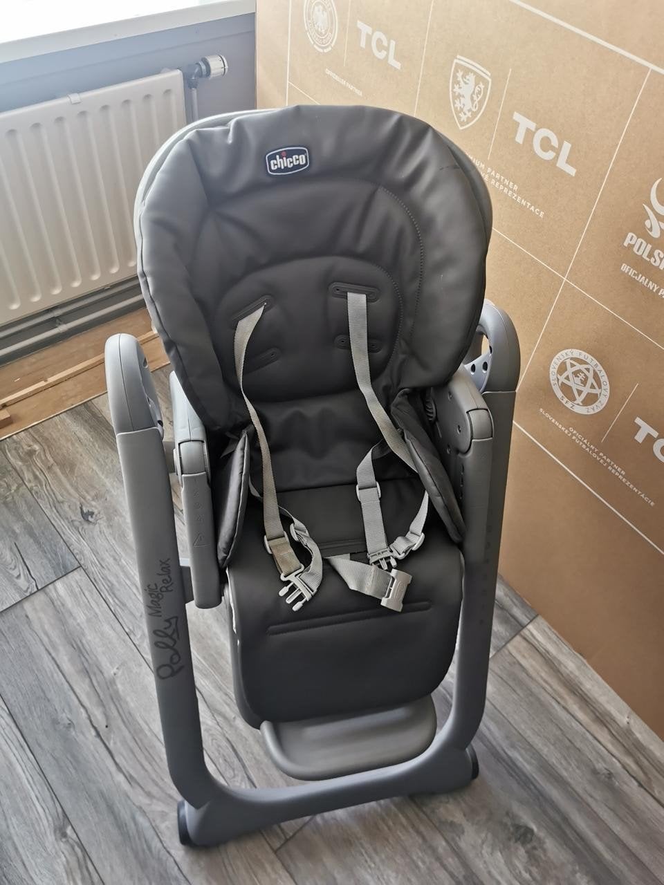 Chicco Polly Magic Relax kinderstoel - Grijs, Kinderen en Baby's, Ophalen, Zo goed als nieuw, Inklapstoel, Aanschuifbaar
