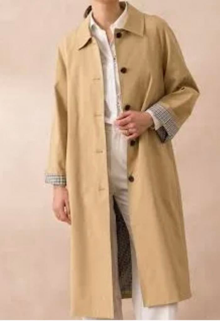 Trenchcoat, merk Attentif, kleur beige mt 36/38, Ophalen of Verzenden, Zo goed als nieuw, Maat 36 (S), Beige
