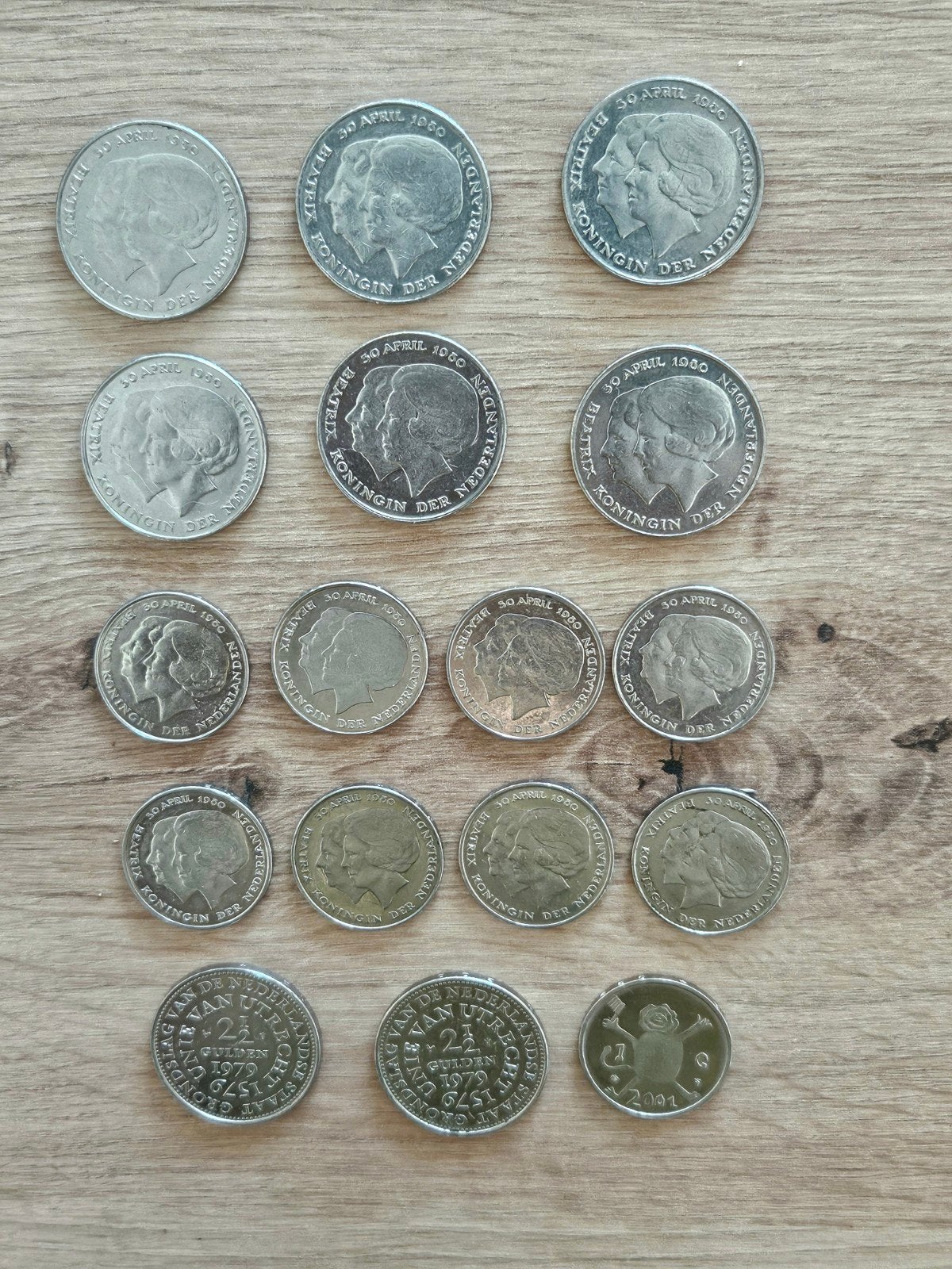 Rijksdaalders, guldens dubbele kop, U. v Utrecht en Leeuwtje, Ophalen of Verzenden, Koningin Juliana, 1 gulden, Setje