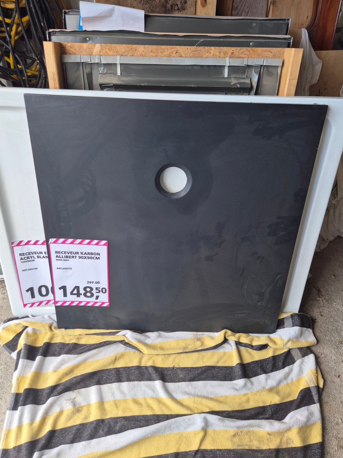 Nieuwe Alibert Karbon Douchebak 90x90cm Mat Zwart, Ophalen, Nieuw
