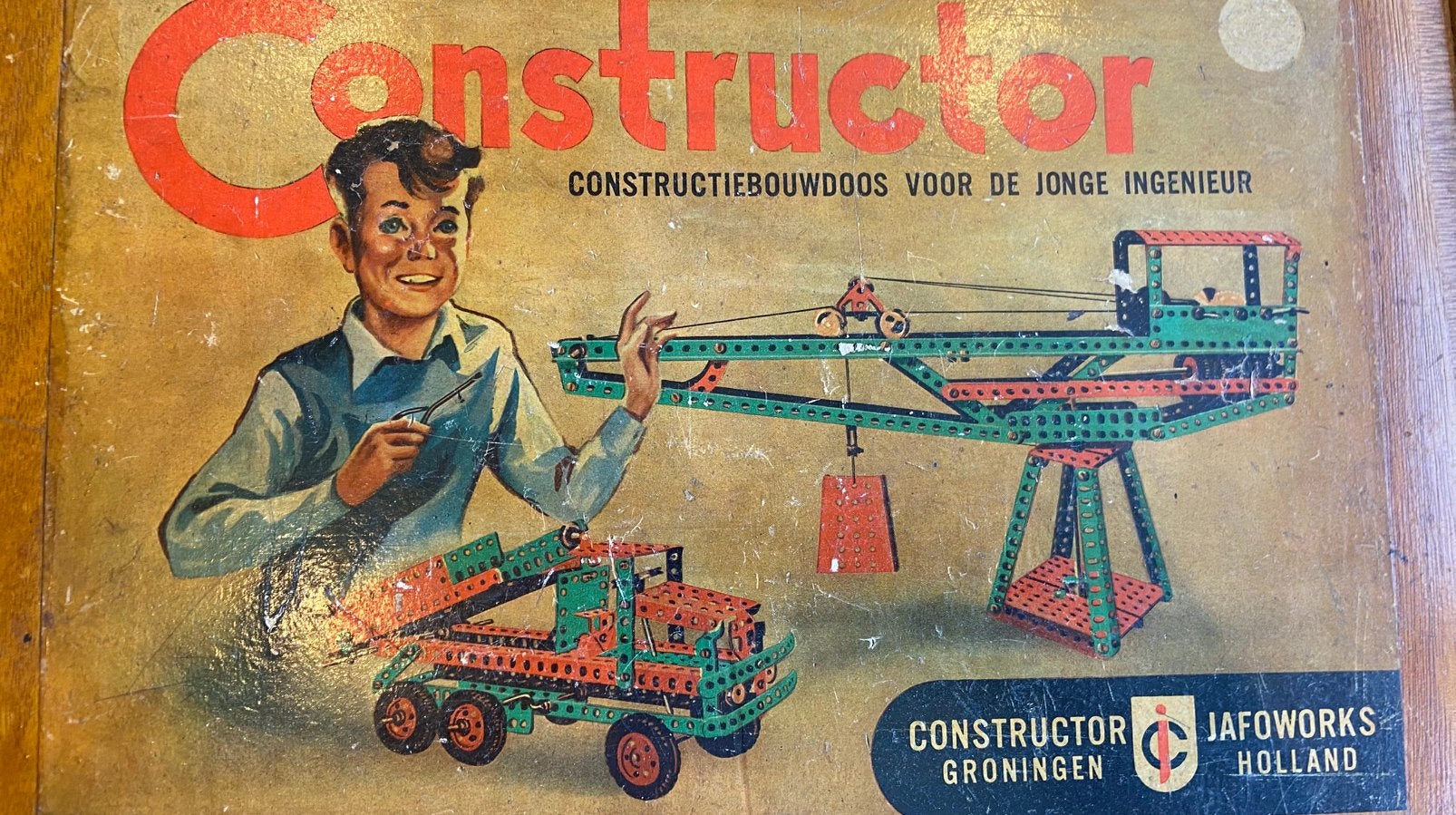 Vintage Constructor bouwdoos Jafoworks, Antiek en Kunst, Antiek | Speelgoed, Ophalen