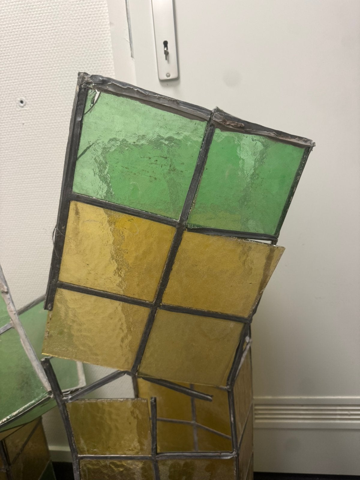 Gratis - Glas in lood ruitjes uit Kerk Kampen, Ophalen, Gebruikt, Glas in lood, Minder dan 80 cm