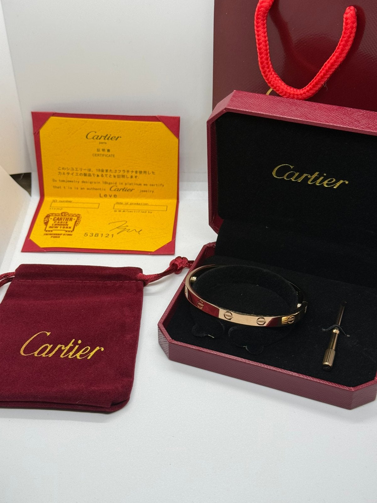 CARTIER LOVE ARMBAND ROSEGOUD, Sieraden, Tassen en Uiterlijk, Ophalen of Verzenden, Zo goed als nieuw, Goud