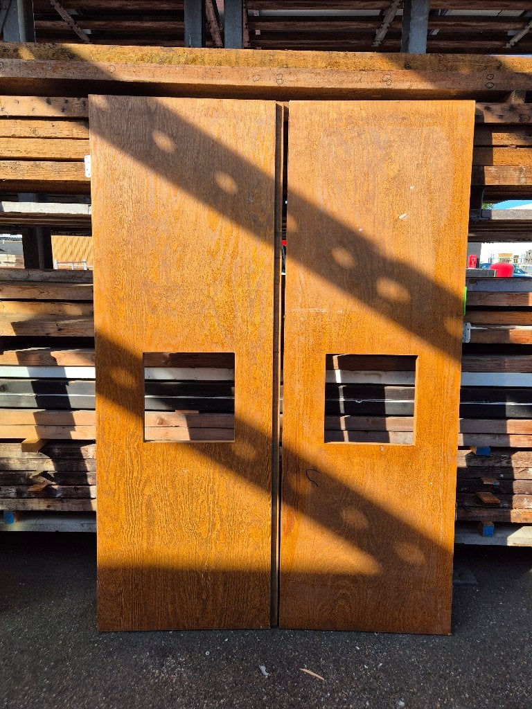 Multiplex dubbele deuren deur 2x 231,5x77 ( 192 ), Doe-het-zelf en Verbouw, Deuren en Horren, Ophalen, Binnendeur, Zo goed als nieuw