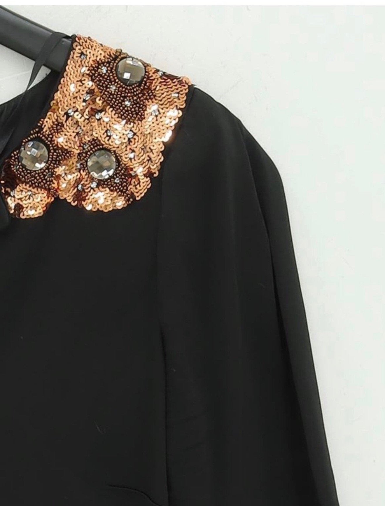 NIEUW Jurk Monsoon 38-M zwart bronze + schouder steentjes, Kleding | Dames, Maat 38/40 (M), P, Zwart, P