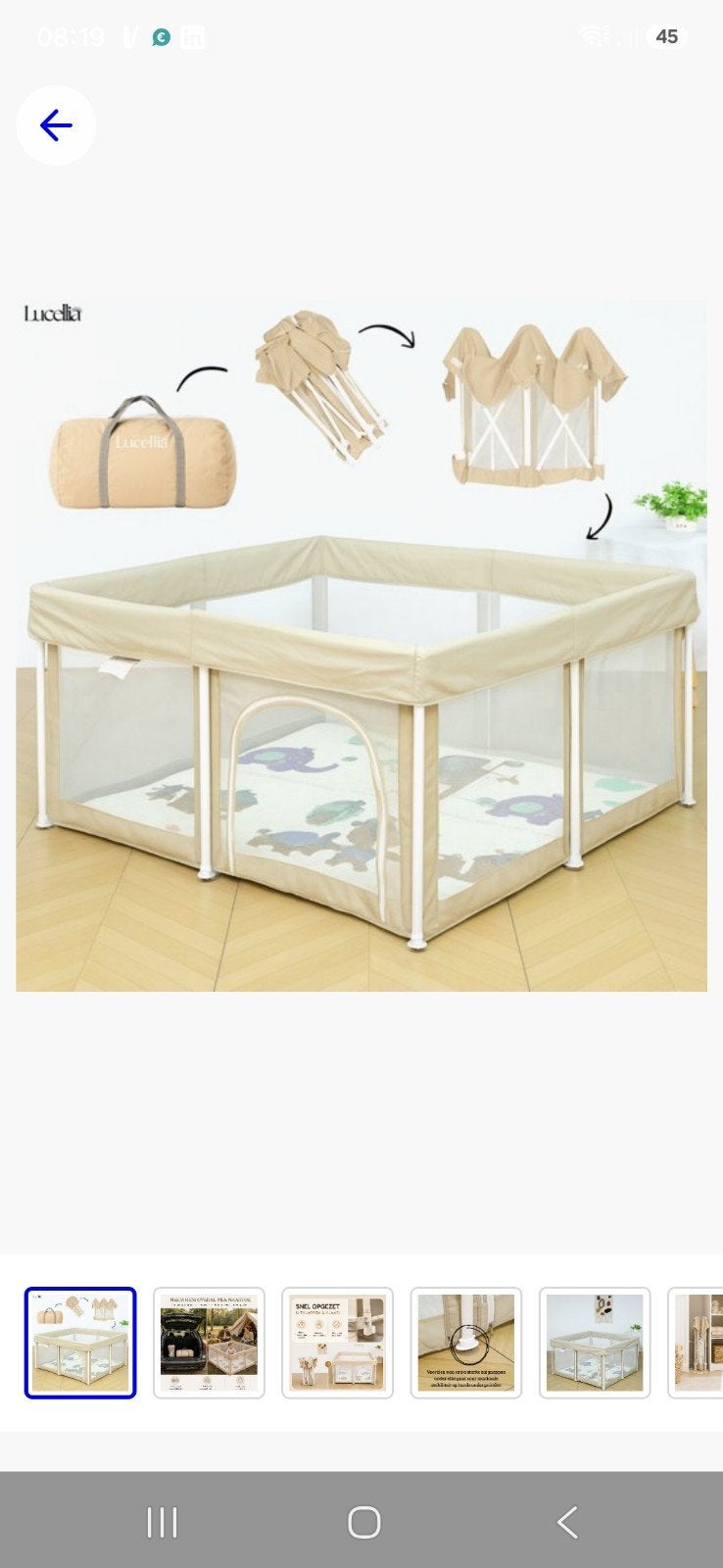 Vouwbare Box Baby Speelbox 150x180 cm met Speelmat, Ophalen of Verzenden, Zo goed als nieuw