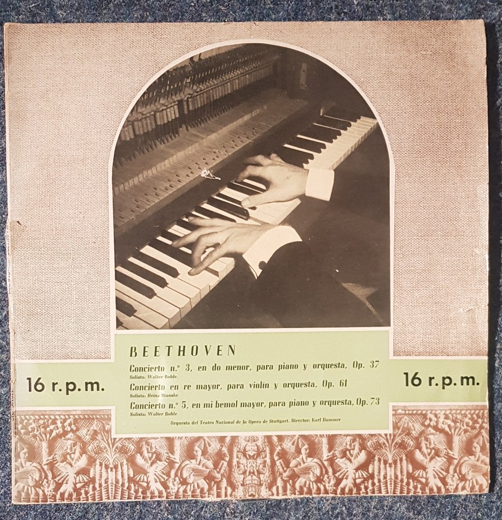 Zeer zeldzame 16 toerenplaat Beethoven: 3 concerten, LP, Gebruikt, Ophalen of Verzenden, Orkest of Ballet