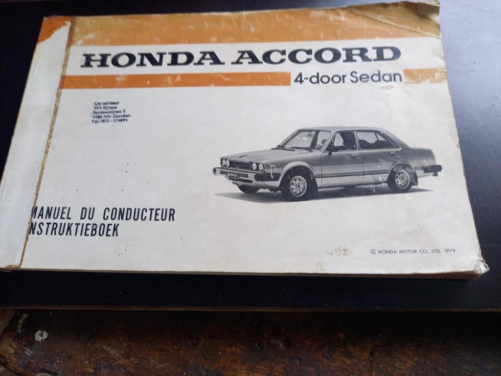 Handleiding HONDA ACCORD 1979 2 - talig, Ophalen of Verzenden