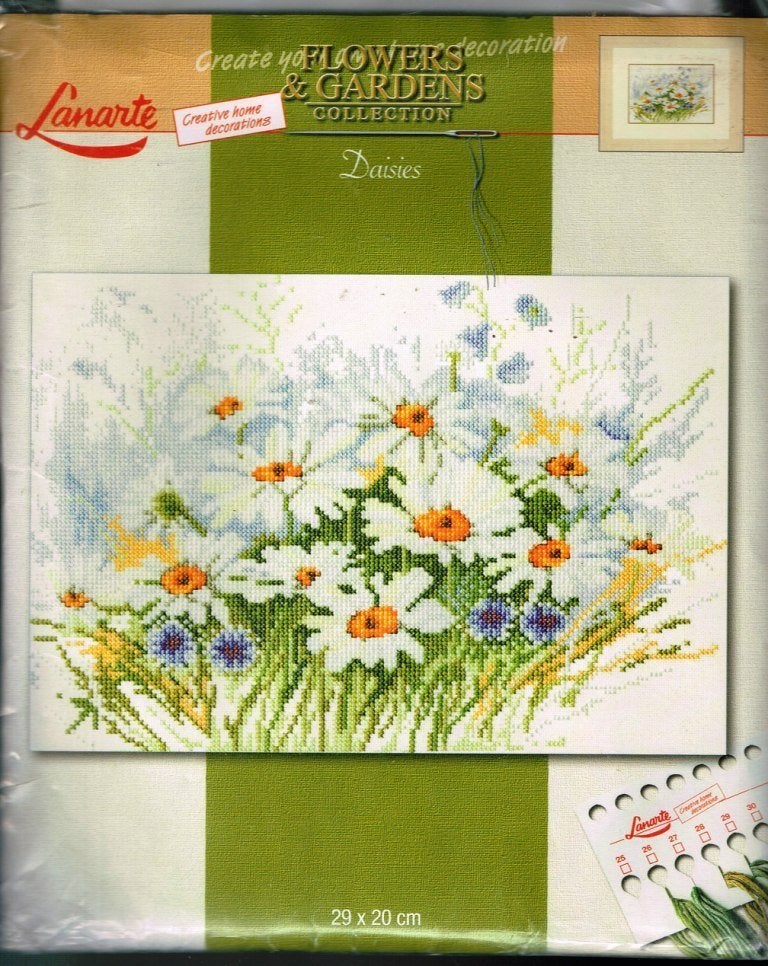 Cado lanarte borduurpakket, DAISIES 34787, Hobby en Vrije tijd, Ophalen of Verzenden, Nieuw, Handborduren, Borduurpakket