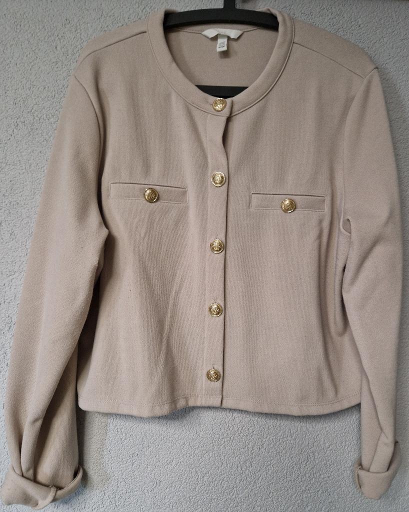 Leuk jasje poeder roze gouden knopen Maat Xxl, H&M, Verzenden, Maat 46/48 (XL) of groter, Zo goed als nieuw