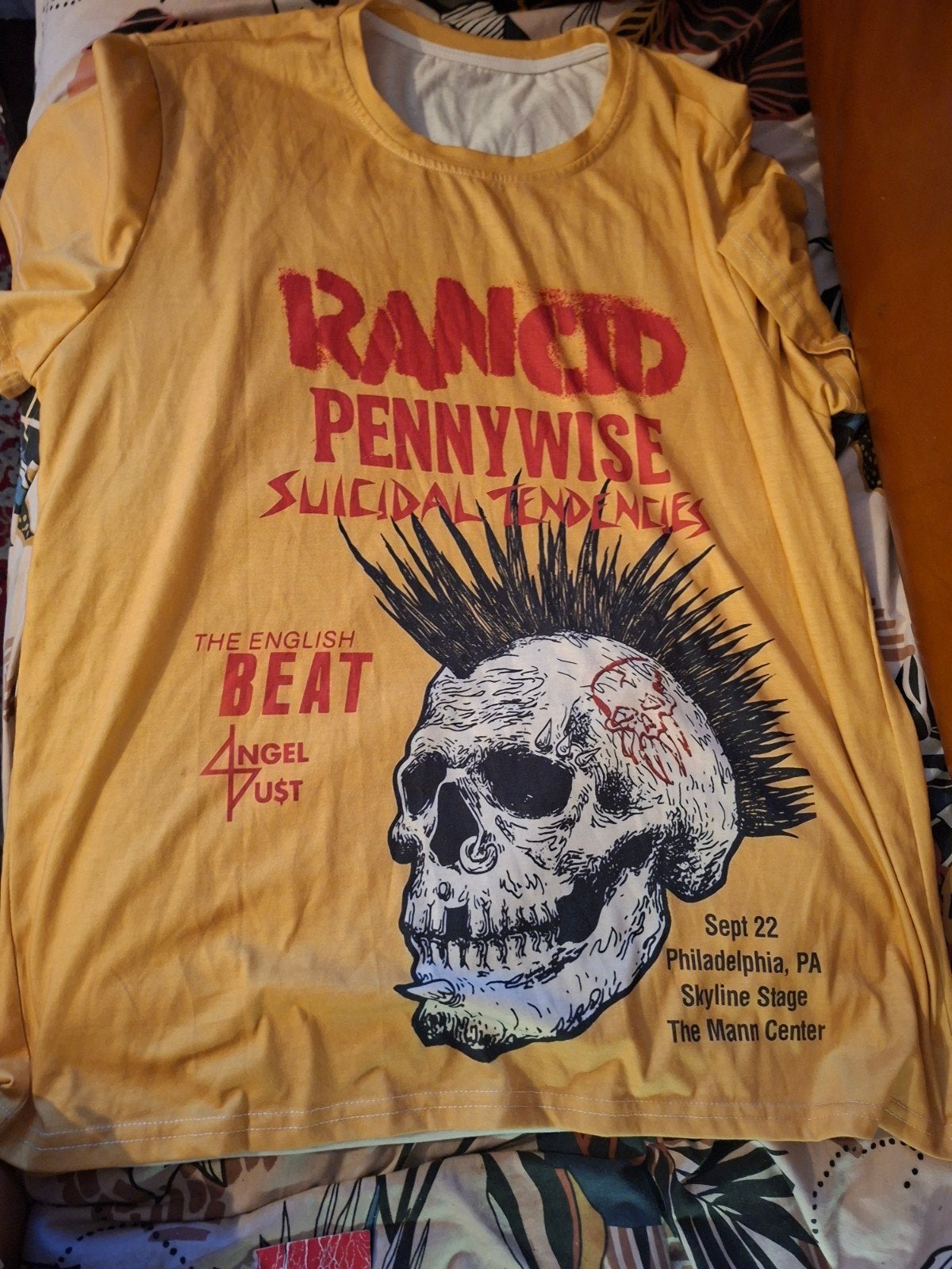 Rancid Pennywise Suicidal Tendencies T-shirt, Ophalen, Onbekend, Geel, Overige maten