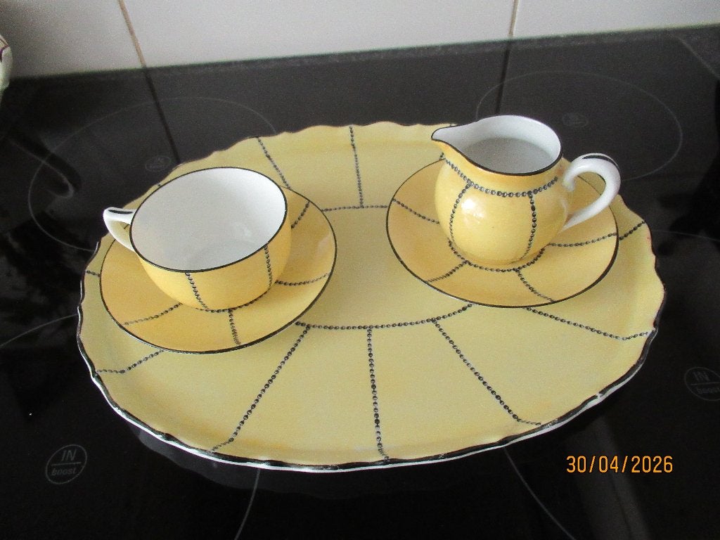 DIENBLAD,MELKKAN,KOP +SCHOTEL -JUNGERHANS ROTTERDAM-ART DECO, Antiek en Kunst, Ophalen of Verzenden