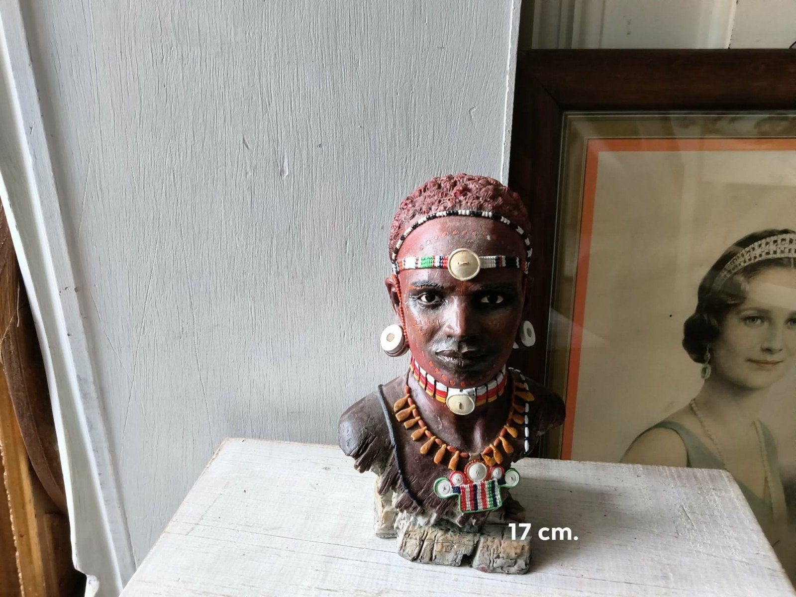 Afrikaanse buste - Masai krijger - Handgemaakt, Antiek en Kunst, Ophalen of Verzenden