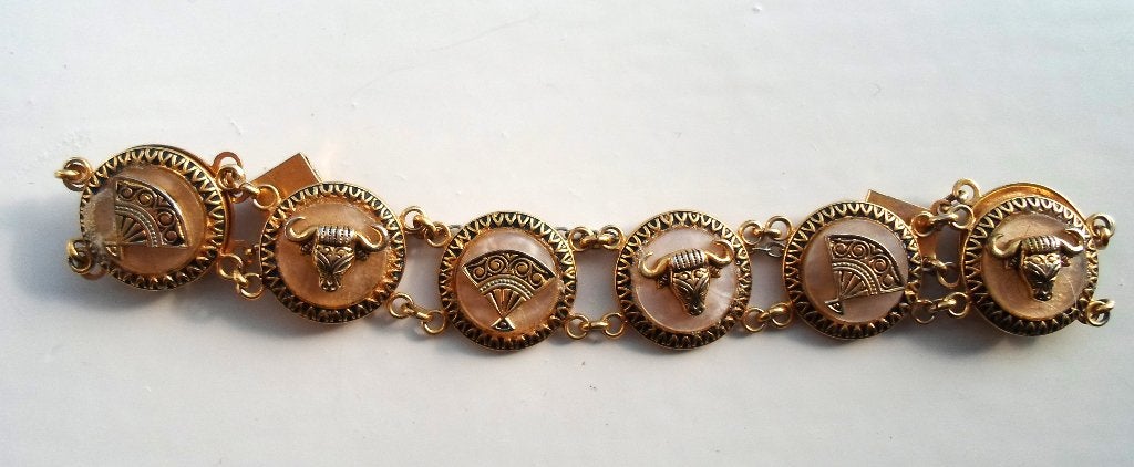 Armband Toledo / Damascene met veiligheidsketting., Ophalen of Verzenden, Zo goed als nieuw, Overige kleuren, Overige materialen