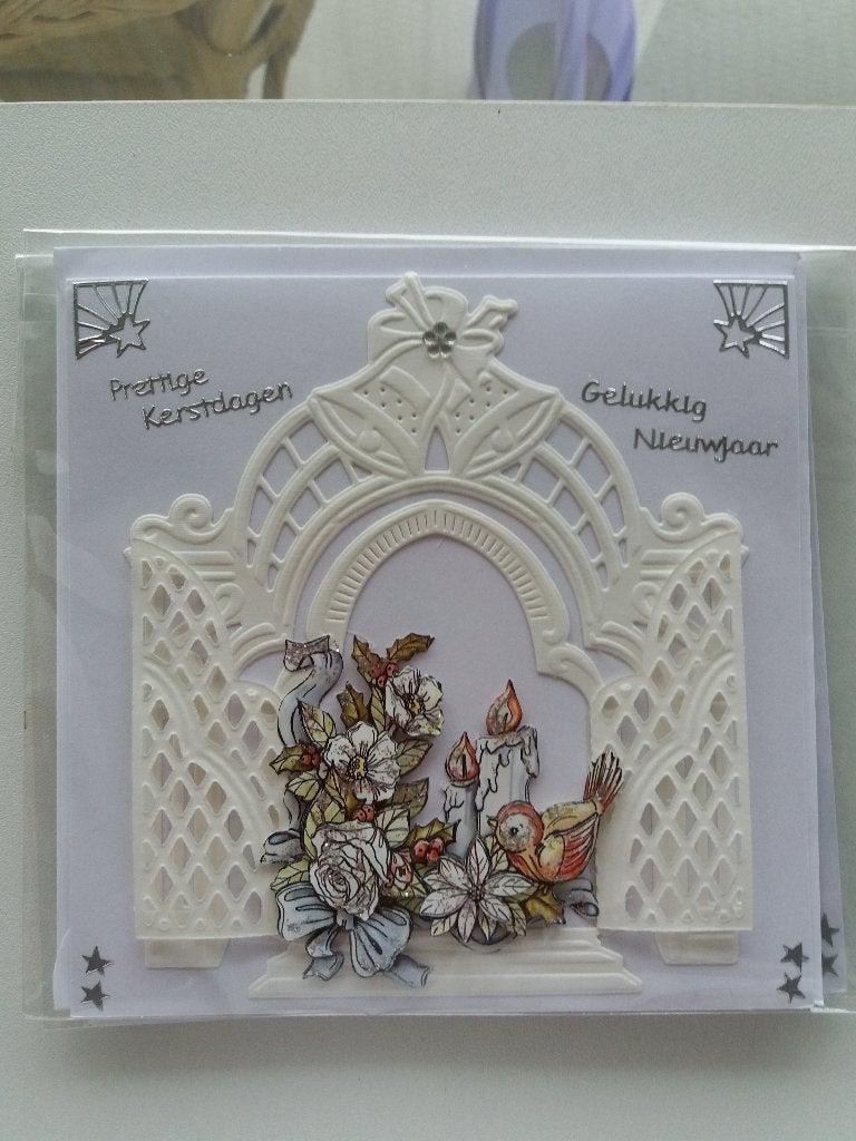 3D Kerstkaartje met poort met deuren no. 249, Ophalen of Verzenden, Nieuw, Kerst