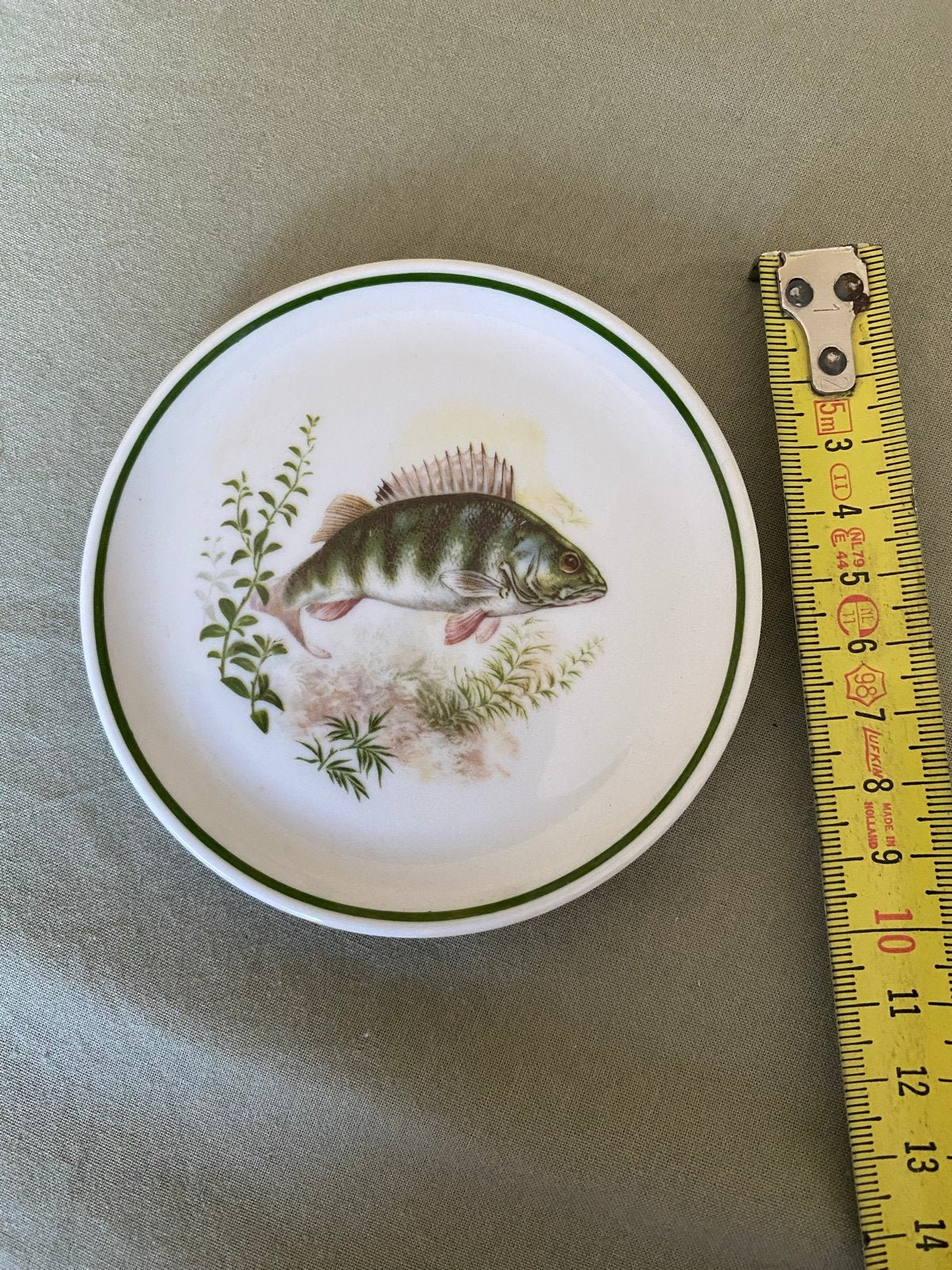 Vintage König Porzellan schaaltje met baars vis, Ophalen of Verzenden