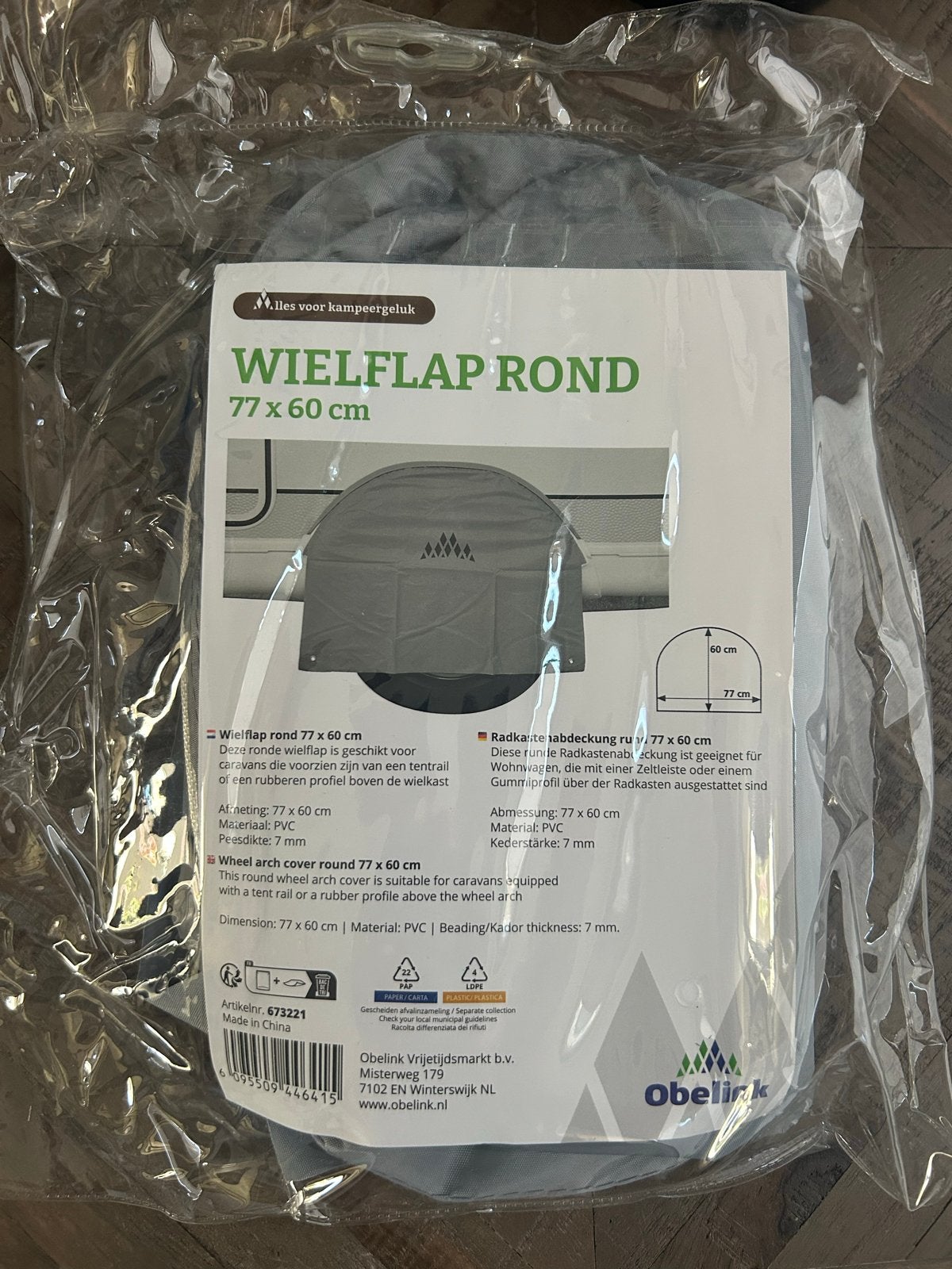 Obelink Wielflap Rond 77x60 cm - Wielkastafdekking Caravan, Ophalen, Nieuw