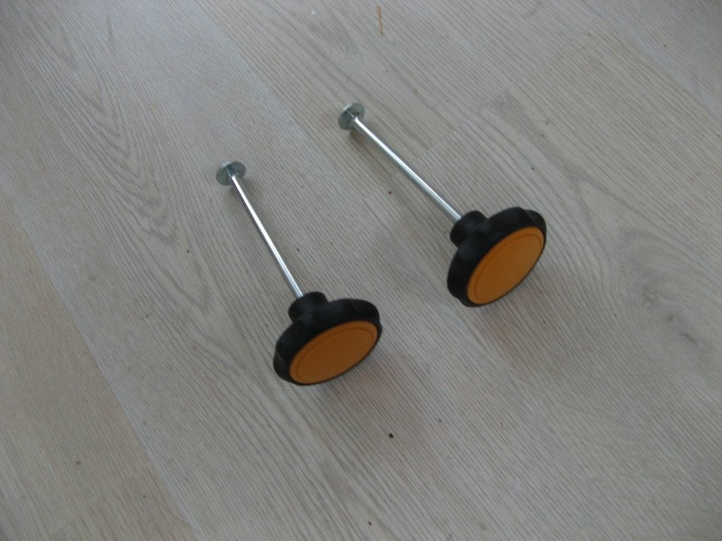 SPINDER Draai-Knoppen Geel met Bout NIEUW, Ophalen, Fietsendrager-accessoire, 2 fietsen, Brede banden